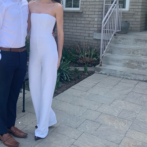 Nookie white sequin jumpsuit size Small - Picture 2 of 4